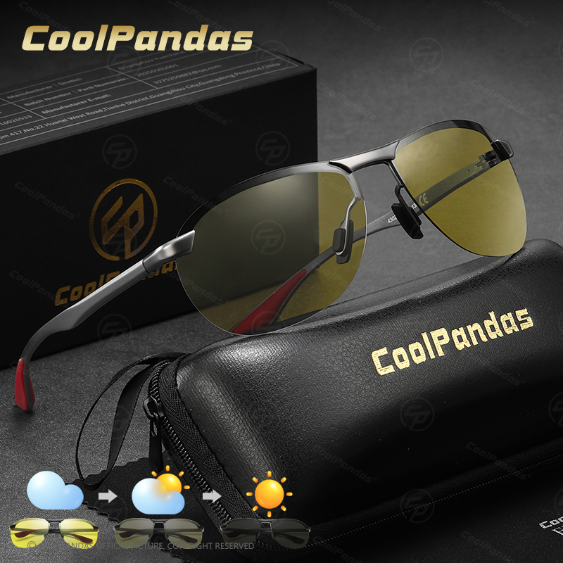 Sunglasses Aviator Polarized - แว่นกันแดดอัจฉริยะรุ่นใหม่สำหรับการบิน แว่นตาเปลี่ยนสีตามแสง ป้องกันแสงสะท้อน มองเห็นได้ทั้งกลางวันและกลางคืน สำหรับผู้ชายและผู้หญิง