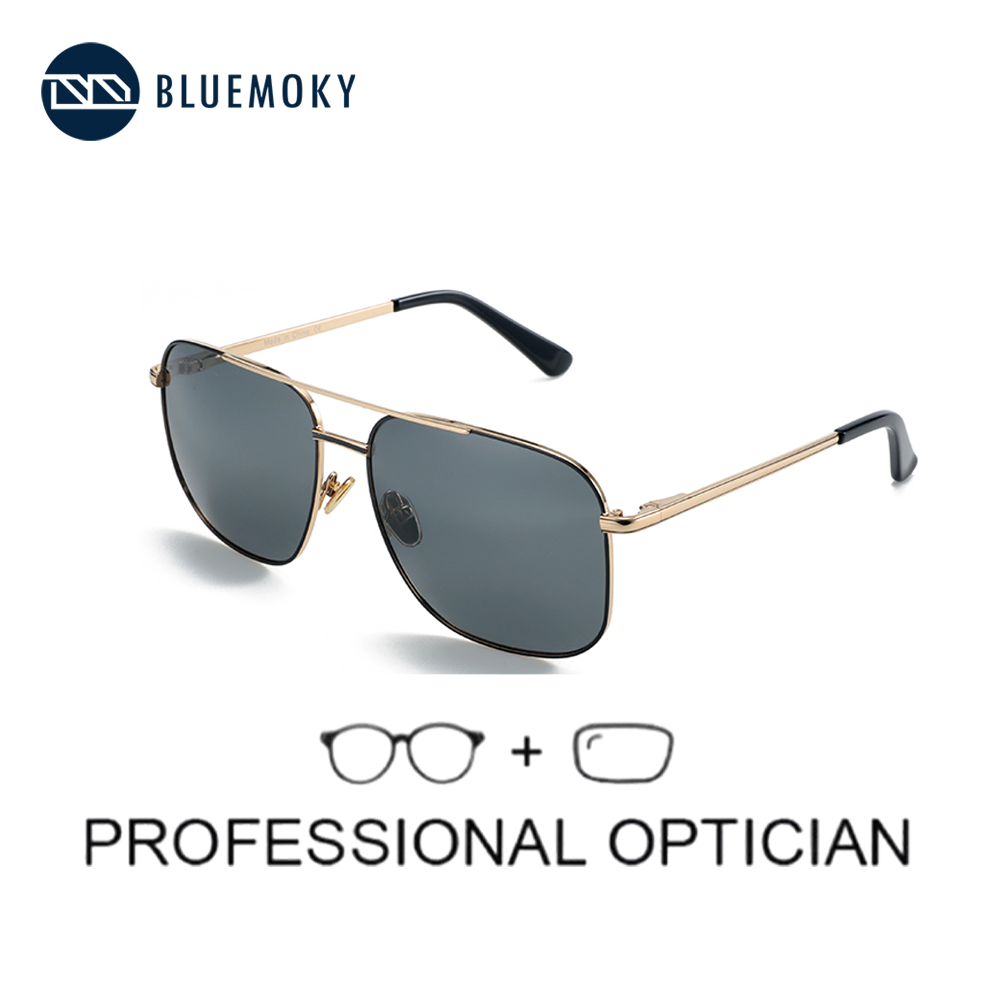 Sunglasses Aviator Polarized - แว่นกันแดด BLUEMOKY Aviator Polarized Prescription ดีไซน์แบบ