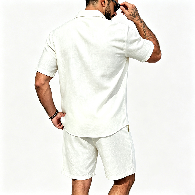 ชุดเซ็ตผ้าลินินสองชิ้นสำหรับผู - Short Linen Drawstring บทวิจารณ์และราคา