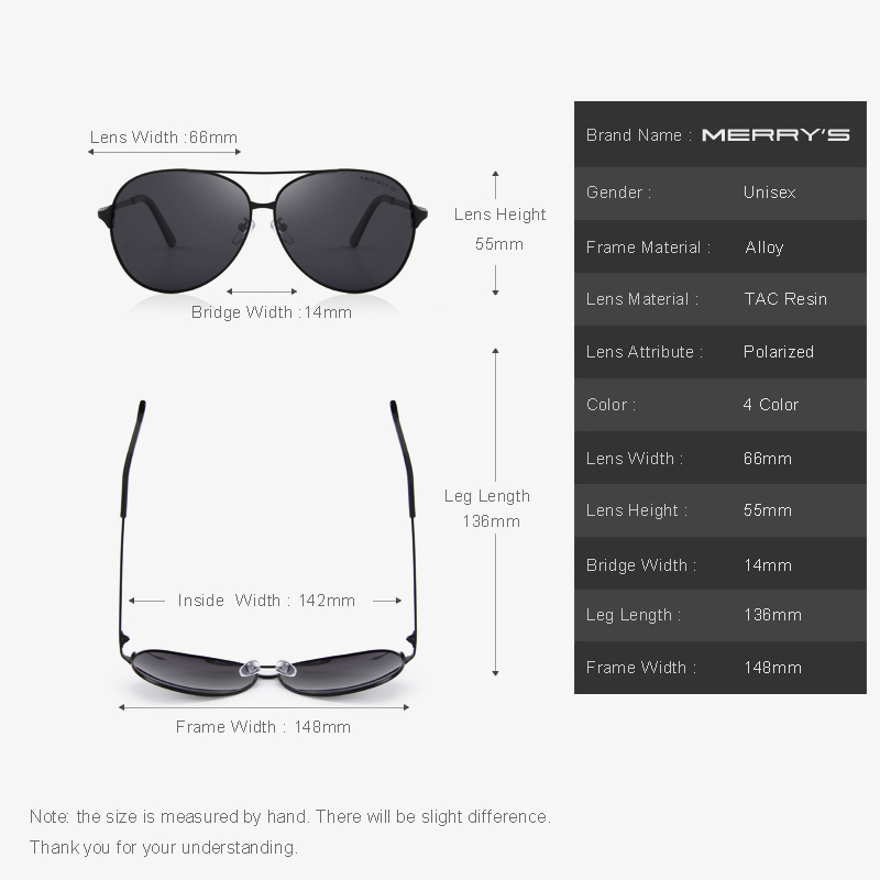MERRYS DESIGN ผู้ชาย/ผู้หญิงคล - Sunglasses Aviator Polarized บทวิจารณ์และราคา