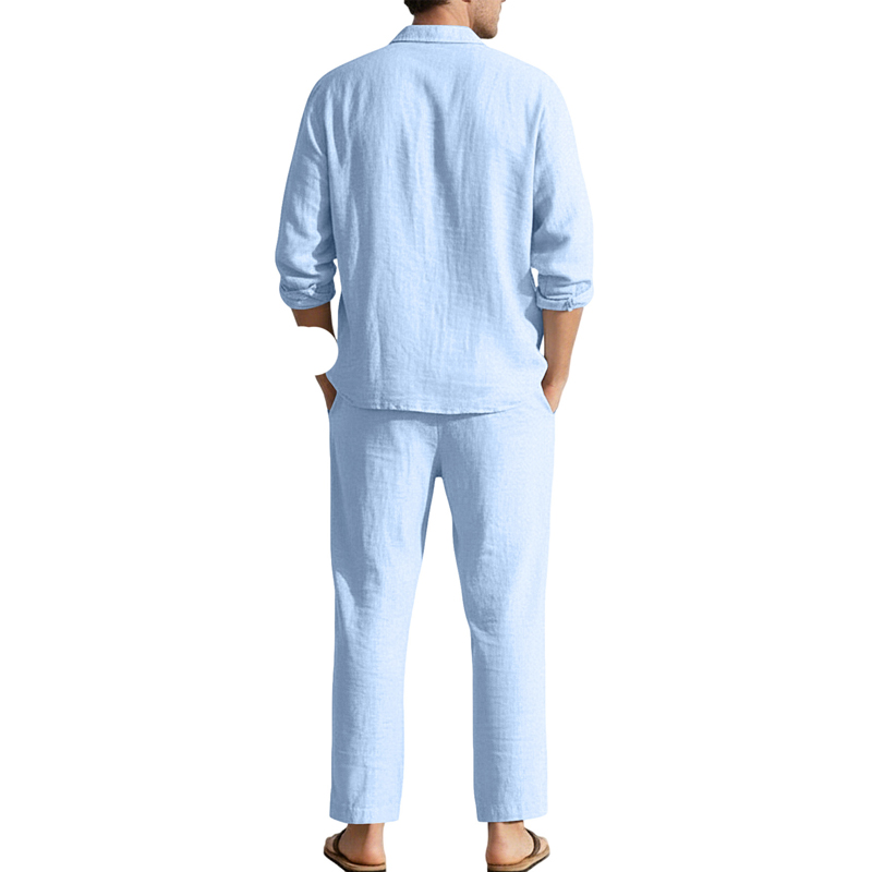 ชุดลำลองผ้าลินินสำหรับฤดูใบไม้ - Linen Shirt Breathable บทวิจารณ์และราคา